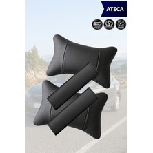 Automod Ateca Uyumlu Kemer Kılıfı 2şer Adet Set Lüks Deri Koltuk Yastık