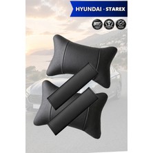 Automod Hyundai Starex Uyumlu Lüks Deri 2şer Adet Kemer Kılıfı Set Koltuk Yastık