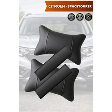 Automod Citroen Spacetourer Uyumlu Kemer Kılıfı Lüks Deri 2şer Adet Koltuk Yastık Set