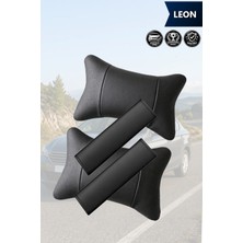 Automod Leon Uyumlu Koltuk Yastık Set Lüks Deri Kemer Kılıfı 2şer Adet