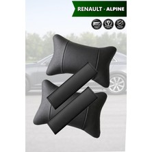 Automod Renault Alpine Uyumlu Lüks Deri Kemer Kılıfı Koltuk Yastık Set 2şer Adet