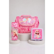 x Dekomus Lisanslı Barbie Ballerina Magic Collection Termoslu Beslenme Çantası,beslenme Kabı ve Matara Seti