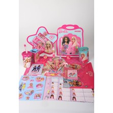 x Dekomus Lisanslı Barbie 36 Parça Hobi & Kırtasiye Seti Cetvel,makas,geçmeli Kalem,boyama Seti