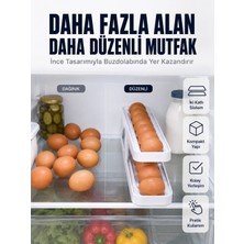 Mey İthalat Kayar Ray Sistemli Buzdolabı Yumurta Saklama Düzenleyici Organizer