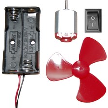 Atölye Elektronik Mini Vantilatör Seti - Pil Kutusu + Dc Motor + Anahtar + Pervane