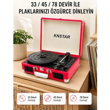 Mey İthalat Bavul Tipi Plak Çalar 33 45 78 Devir Destekli Dahili Hoparlörlü Portatif Pik