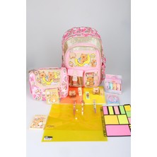 x Dekomus Capybara Golden Dream Collection Kırtasiye Seti Büyük Boy Okul Çantası ve Beslenme Çantası