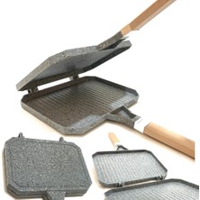 Döküm Alüminyum Iç Dış Granit Tostmatik Ocak Üstü Tost Makinesi Soba Ateş Üstü Sağlıkl�