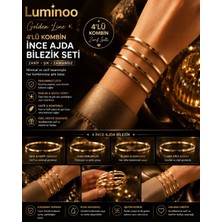Luminoo Golden Line 4'lü Kombin Ince Ajda Bilezik Seti