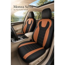Trobus Renault Symbol 2008+ Uyumlu Monza Serisi Tay Tüyü Siyah Taba Oto Koltuk Kılıfı