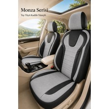 Trobus Toyota Rav4 2006+ Uyumlu Monza Serisi Tay Tüyü Gri Siyah Oto Koltuk Kılıfı