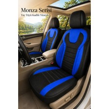 Trobus Kia Picanto 2004+ Uyumlu Monza Serisi Tay Tüyü Siyah Mavi Oto Koltuk Kılıfı