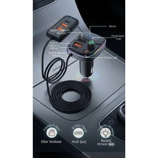 Vanckey Araba Çakmaklığı Prodrive Pd 30W Bluetooth Fm Transmitter Araç Şarj Cihazı | 5 Port | Type-C Pd | Qc Hızlı Şarj | Handsfree | Usb/tf Müzik Çalar | 12V-24V Henüz Yorum Yazılmamış.