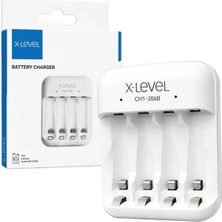 Uravas Store X-Level CH1-206B 4 Yuvalı Usb-C Girişli Akıllı Aa/aaa Ni-Mh Hızlı Pil Şarj Cihazı