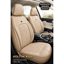 Trobus Audi Q7 2006-2015 Uyumlu Monaco Serisi Deri Bej Oto Koltuk Kılıfı