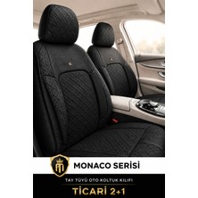 Trobus Renault Megane 3 2008-2016 Uyumlu Monaco Serisi Deri Siyah Oto Koltuk Kılıfı