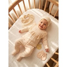 Bebila Baby Kız Bebek Mevlütlük Hastane Çıkışı 5' Li Set Dantelli Yenidoğan % 100 Pamuk 5015