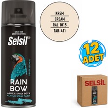 Selsil Arge Toptan Rainbow Akrilik Sprey Boya 400 ml Fildişi Krem Ral 1015 12 Adet