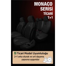 Trobus Renault Kangoo Family 2008-2012 Uyumlu Monaco Serisi Deri Siyah Oto Koltuk Kılıfı