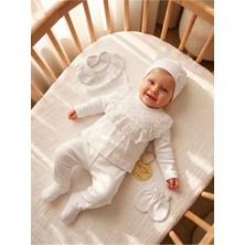 Bebila Baby Kız Bebek Mevlütlük Hastane Çıkışı 5' Li Set Dantelli Yenidoğan % 100 Pamuk 5015