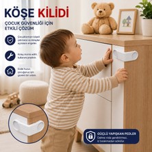 BURADABULDUN Çok Amaçlı Yapışkanlı Çocuk Güvenlik Kilidi - Delmesiz Dolap Çekmece Kilidi 1 Adet