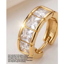 Begonia Accessories 316L Cerrahi Çelik Altın Kaplama Kararmaz Alerji Yapmaz Zirkon Taş Figür Unisex Tragus Helix Küpe PIERCING-238B-2