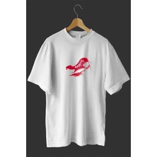 Tarz Yeri 1 Mayıs Emekçiler Günü Baskılı Oversize Bisiklet Yaka T-Shirt - Beyaz