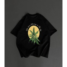 Tarz Yeri Erkek Baskılı T-Shirt Kısa Kol Bisiklet Yaka Regular Fit Yazlık Tişört - Siyahsiyah