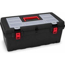 22 Inç Büyük Plastik Kilitli Takım Çantası, Çıkarılabilir Tepsili Alet Sandığı, Üst Vi