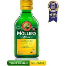 Möller's Omega 3 Limon Aromalı 150 Ml; Saf Morina Balığı Yağı, Ifos Onaylı, Dha, Epa, A D E