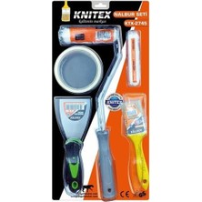 5 Parça Boyacı ve Nalbur Seti, Spatula, Kesme Fırçası, Yedek Rulo, Bant, 10CM Fırça Dahil