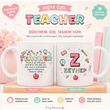 ElyNowa Kişiye Özel Teacher Öğretmen Kupa Bardak – Isim ve Baş Harfli 24 Kasım Öğretmenler Günü Hediyesi