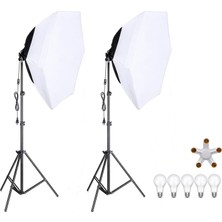 AZT 2 Li 70CM Octagon Softbox 150 Watt LED Sürekli Işık Ürün Reklam Moda Makyaj Stüdyo Youtube Vlog Tiktok Canlı Yayın