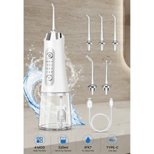 Vanckey Şarjlı Ağız Duşu – 320 ml Su Haznesi, 4 Mod, 5 Uçlu Akıllı Oral Irrigatör