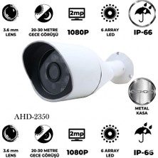 Baff AHD-2350 2mp 1080P 3.6mm 6 Array LED Güvenlik Kamerası (Dış Mekan Su Geçirmez Gece Görüşlü)