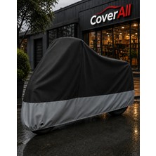 Coverall Rks Sniper 50 (Siyah- Gri Parç.)Motosiklet Brandası,su Geçirmez (Çantalı Motor)