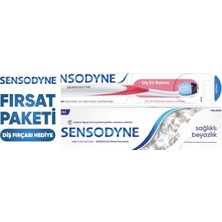Sensodyne Sağlıklı Beyazlık Diş Macunu 75 ml + Diş Eti Bakımı Diş Fırçası Hediyeli