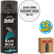 Selsil Arge Toptan Rainbow Akrilik Sprey Boya 400 ml Şeffaf Vernik 12 Adet