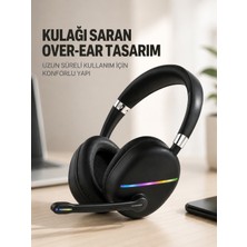 Değirmen Grup Rgb Işıklı Bluetooth Mikrofonlu Kulaklık Uzun Süreli Kullanım Type-C Şarjlı - Lisinya