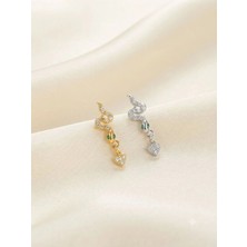 Venom - Zirkon Taşlı Tragus Helix Lobe Conch Rook Cerrahi Çelik Piercing Arkası Toplu