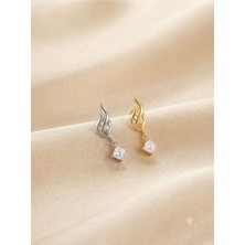 Fire - Zirkon Taşlı Tragus Helix Lobe Conch Rook Cerrahi Çelik Piercing Arkası Toplu