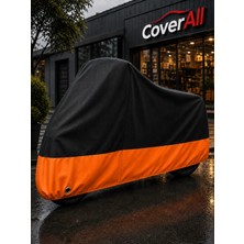 Coverall Rks Sniper 50 Pro x (Siyah- Turuncu Parç.)Motosiklet Brandası,su Geçirmez (Çantasız Motor)