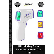 Carlburn Özel Üretim Kızılötesi Hassas Sensörlü LCD Hızlı Dijital Ateş Ölçer Temassız 16 Hafıza Pilli