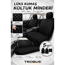 Trobus Fiat Panda Uyumlu 4 Parça Terletmez Kumaş Ön Ikili Koltuk Minderi Siyah Beyaz