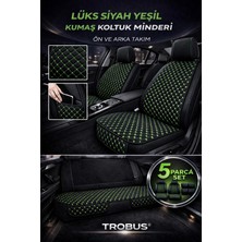 Trobus Renault Trafıc 2007-2014 Uyumlu 5 Parça Terletmez Kumaş Koltuk Minderi Siyah - Yeşil