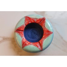 Muguetarts %100 El Emeği Deniz Yıldızı Desenli Seramik Kül Tablası 15X5 cm