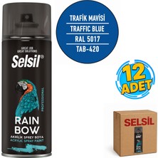 Selsil Arge Toptan Rainbow Akrilik Sprey Boya 400 ml Trafik Mavisi Ral 5017 12 Adet