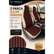 Trobus Skoda Cıtıgo 2014 Uyumlu 3 Parça Deri Oturak Oto Koltuk Minderi Terletmez Siyah - Kırmızı