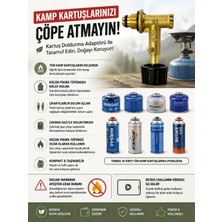 Simply Line Bütün Tip Kamp Kartuş Dolum Aparatı Piknik Tüpünden ve Çakmak Gazından Kamp Kartuşu Doldurma Aparatı