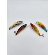 Megsaydin 4'lü Zıpır Spin - Lrf Yapay Balık Seti – 5.5 cm 5 gr Dalarlı Yapay Balık